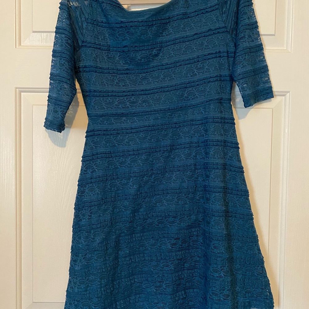 Old Navy Teal Lace Midi Dress